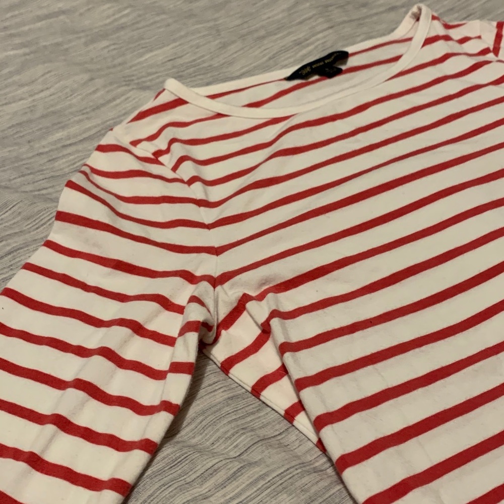 Brooks Brothers Red White Striped Crew T-Shirt S